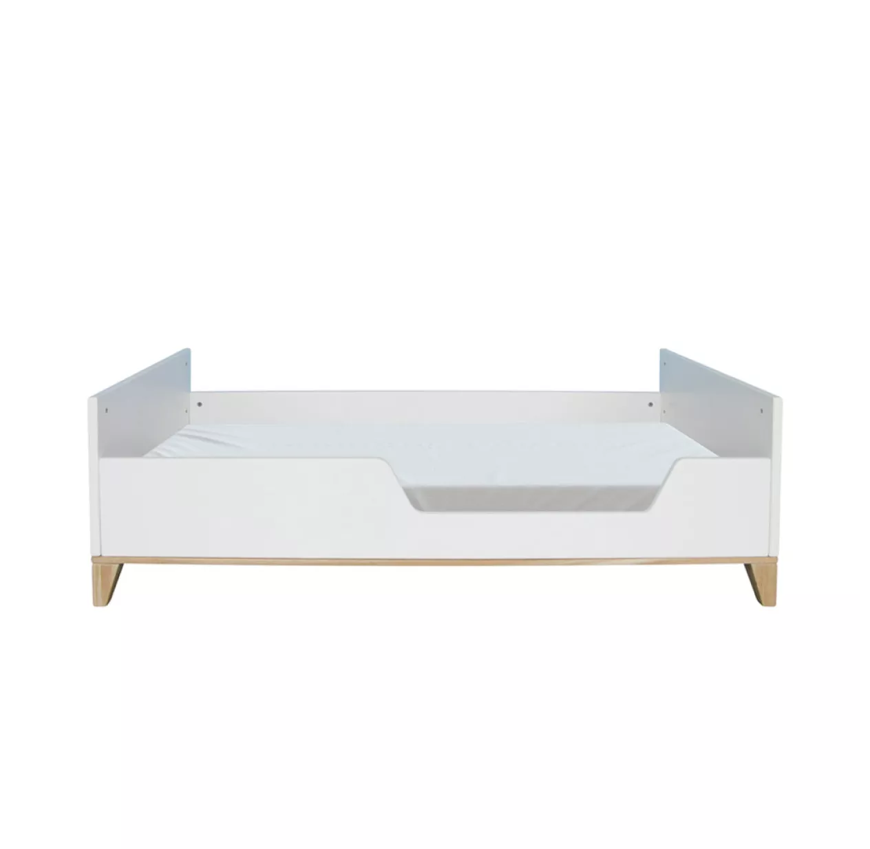 Theo Lit Bébé évolutif Bois Et Cannage Rotin Nami 70x140cm - Blanc – Image 6