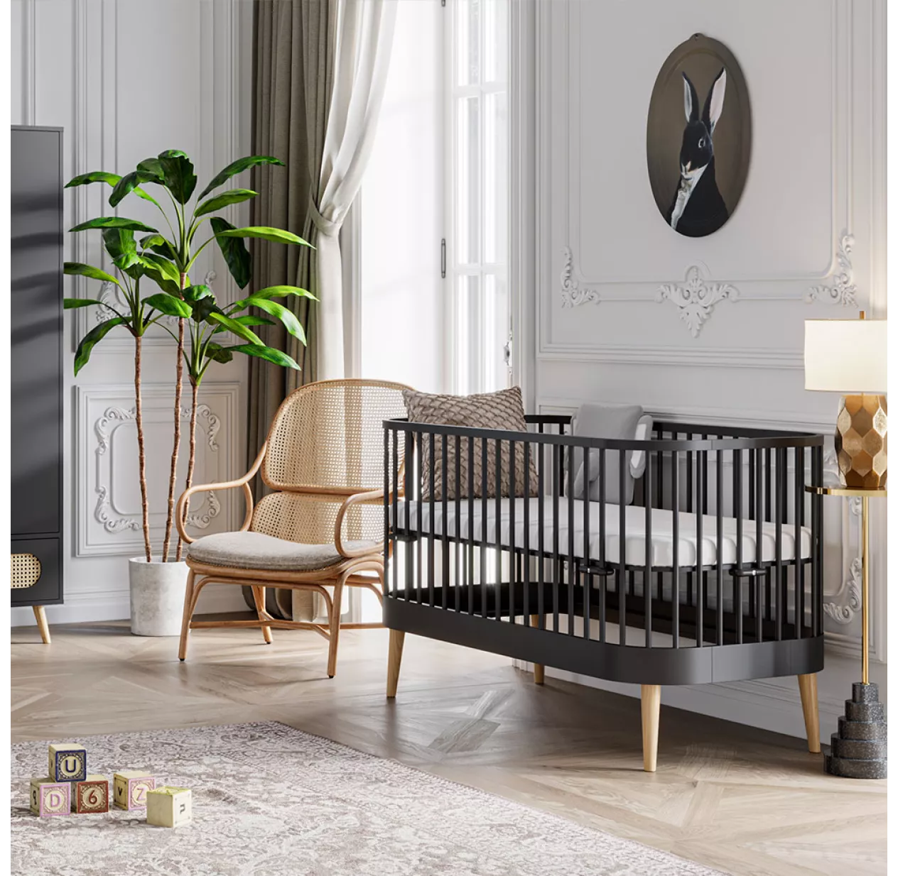 VOX Lit Bébé évolutif Paris - Noir – Image 2