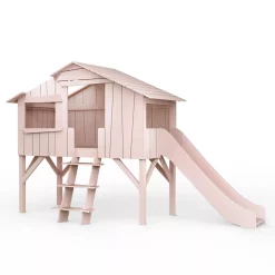 Mathy By Bols Lit Cabane Avec Toboggan - Rose Poudré