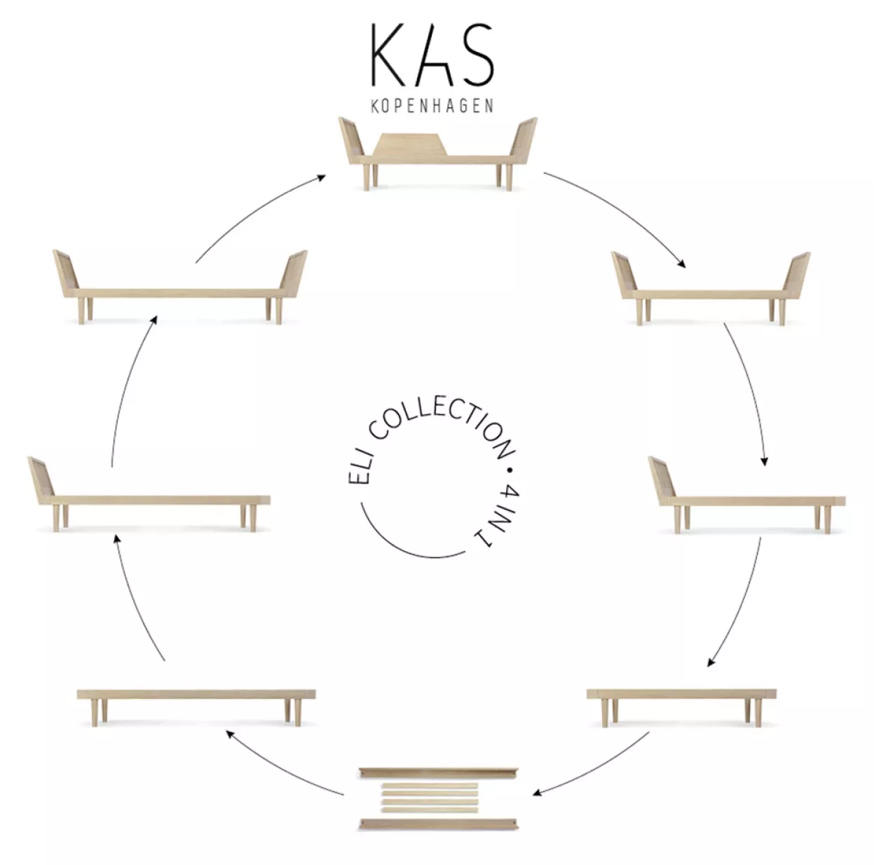 KAS Kopenhagen Lit Enfant Eli Daybed - ChĂȘne â Image 3