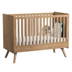 VOX Lit Bébé évolutif 70 X 140 Vintage - Chêne