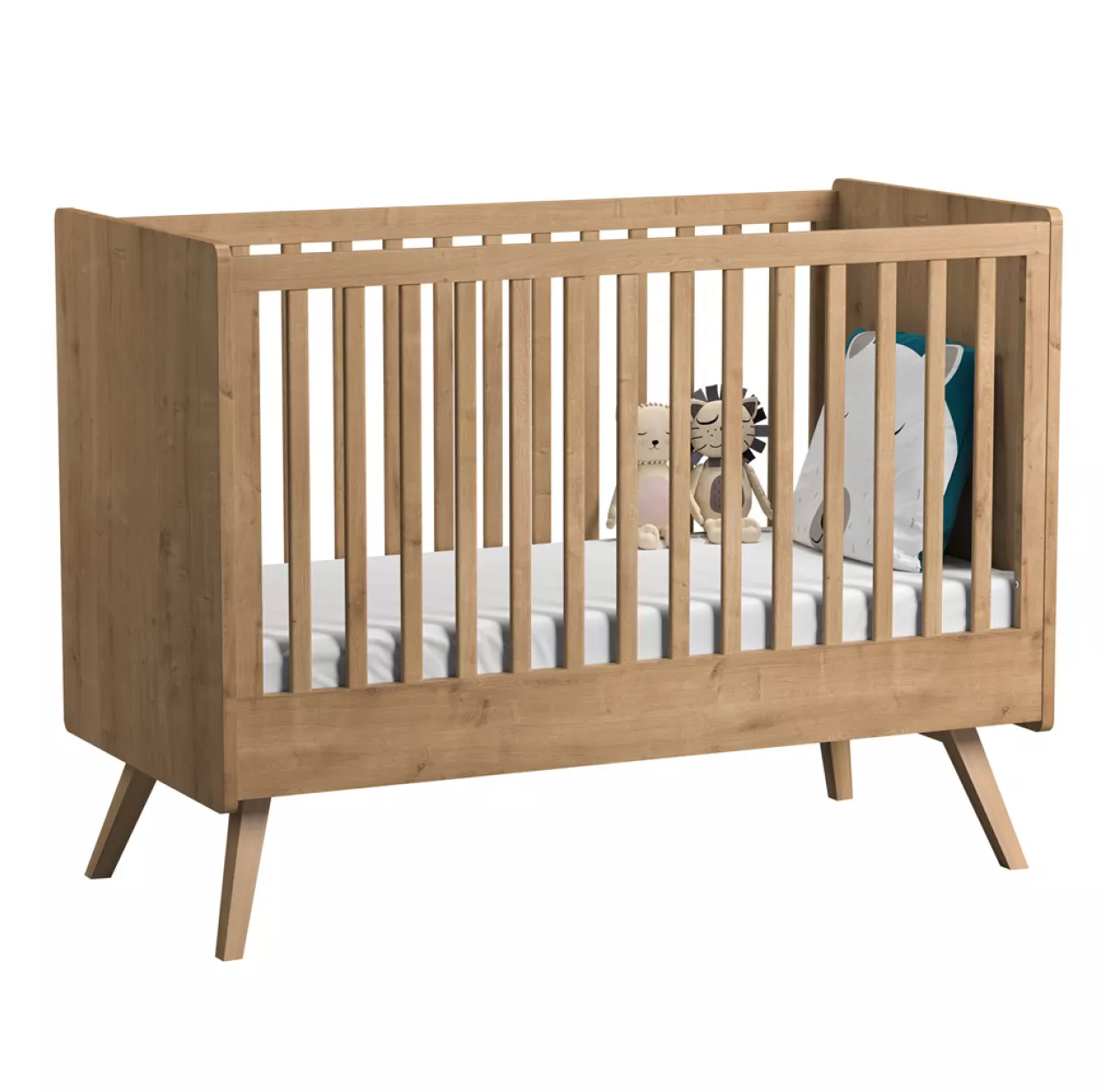 VOX Lit Bébé évolutif 70 X 140 Vintage - Chêne