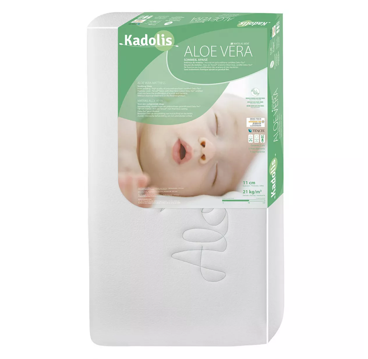 KADOLIS Matelas Aloé Vera Déhoussable 60x120x11 – Image 2