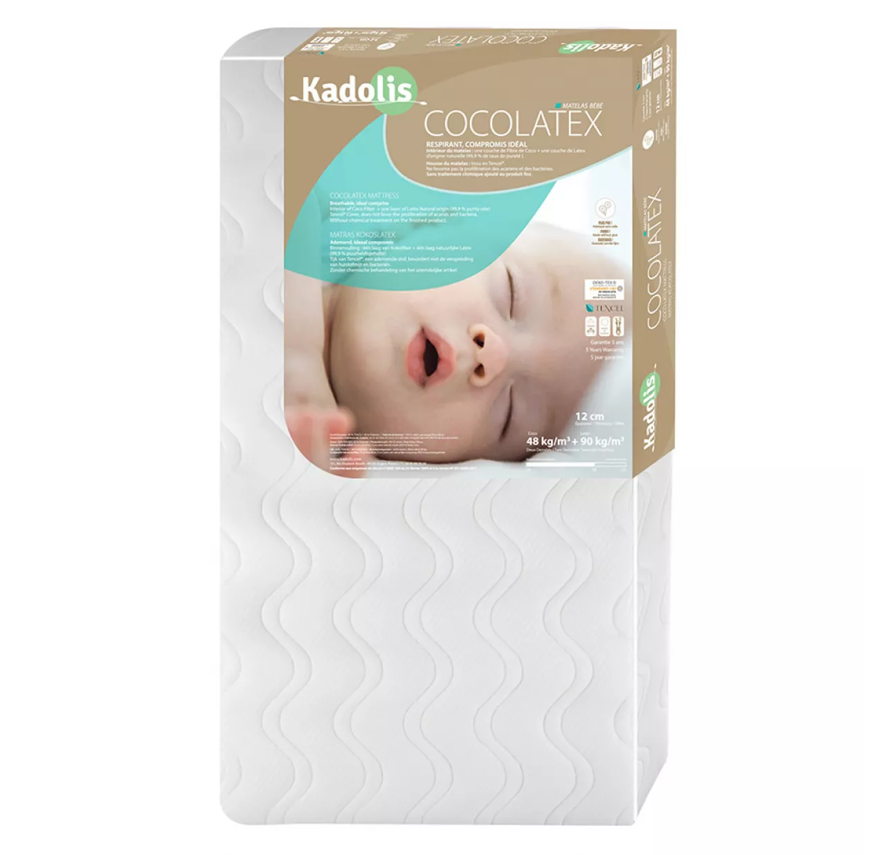 KADOLIS Matelas Coco Latex Déhoussable 60x120x12 – Image 2