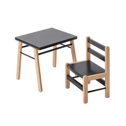 Combelle Table Gabriel Et Chaise Enfant Louise - Anthracite