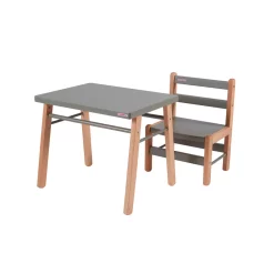 Combelle Table Gabriel Et Chaise Enfant Louise - Gris