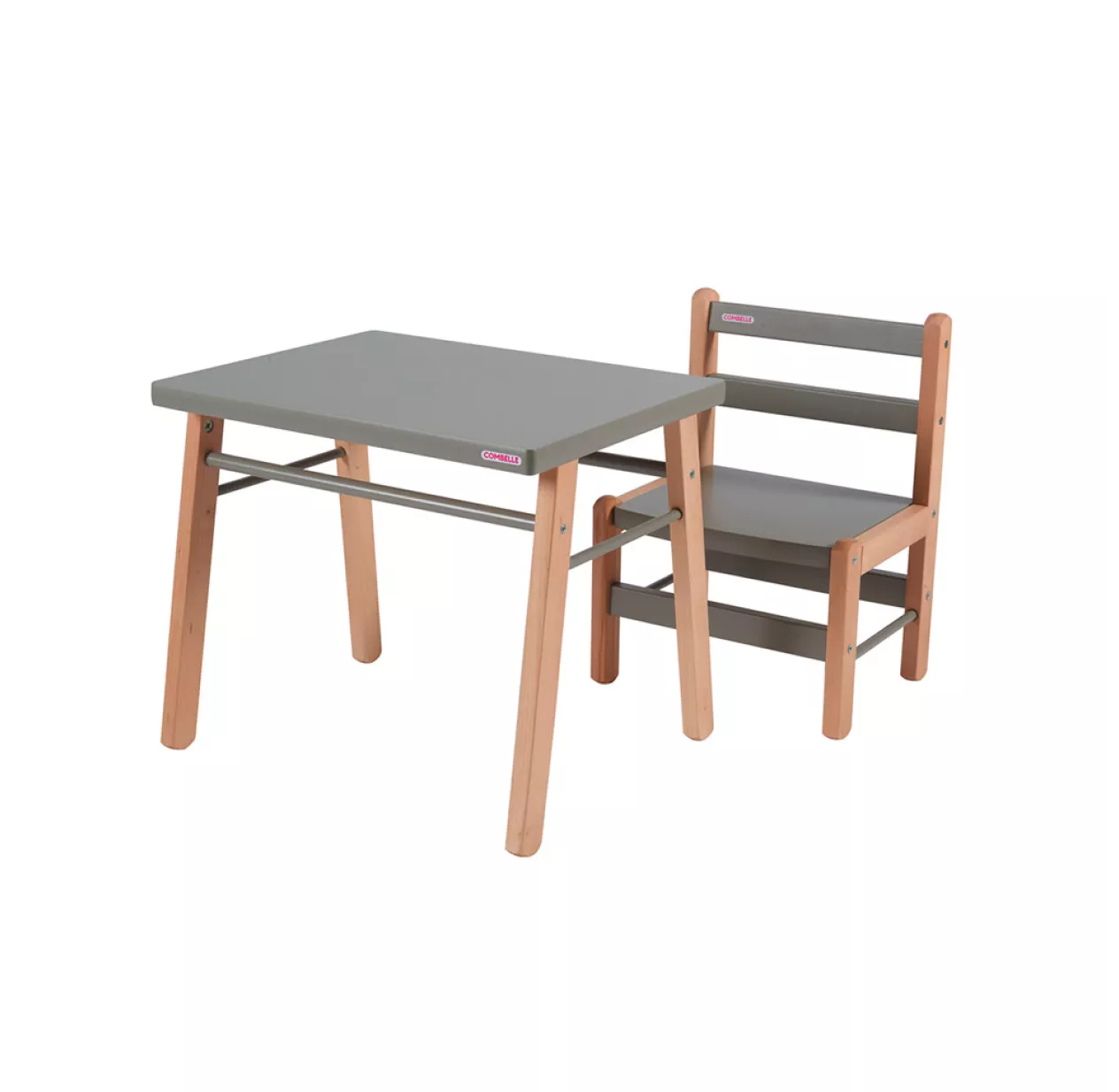 Combelle Table Gabriel Et Chaise Enfant Louise - Gris
