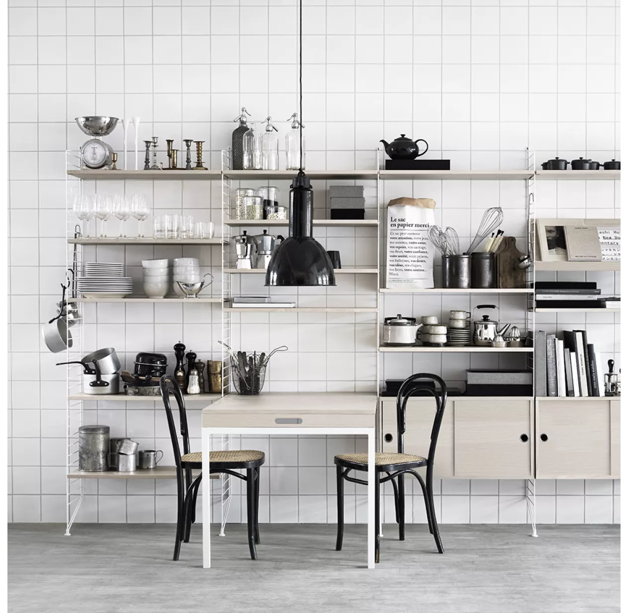 String Furniture Table Murale Pliante - FrĂȘne / Blanc â Image 3