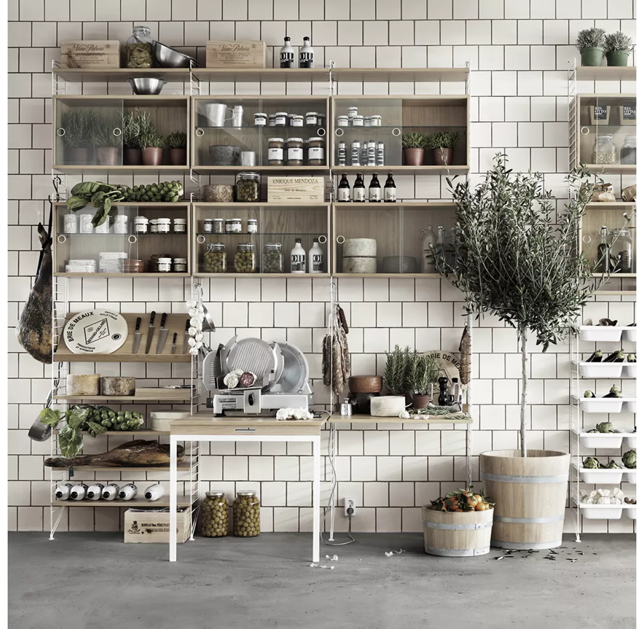 String Furniture Table Murale Pliante - FrĂȘne / Blanc â Image 4