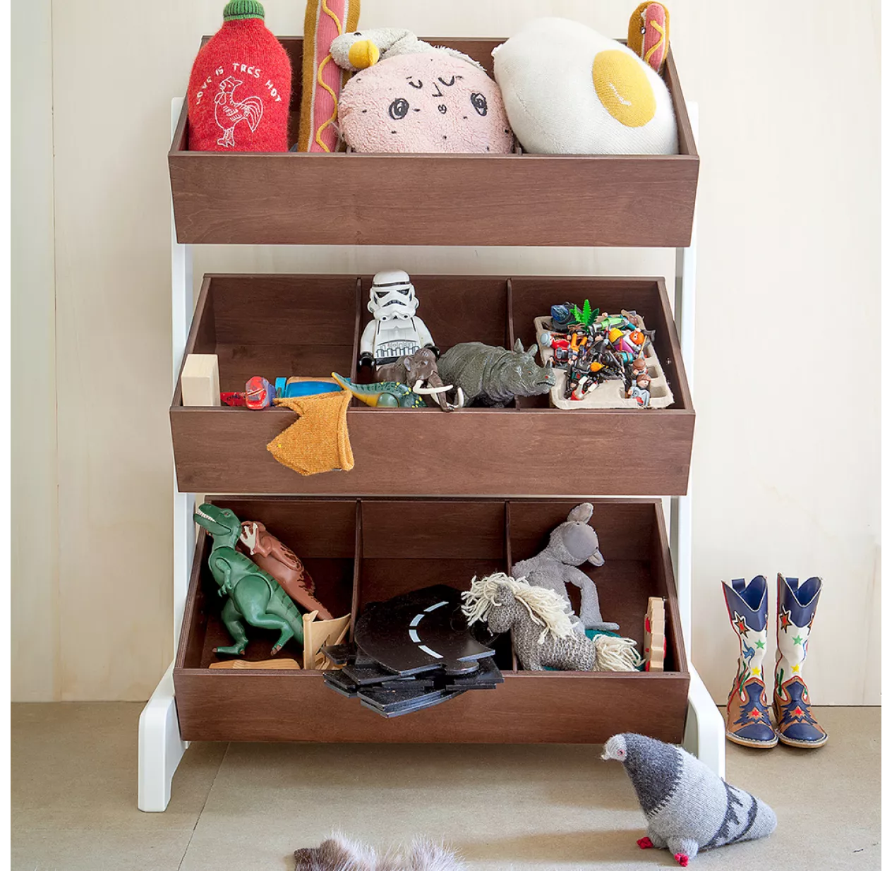 Oeuf NYC Toy Store Coffre à Jouets - Blanc/Noyer – Image 2